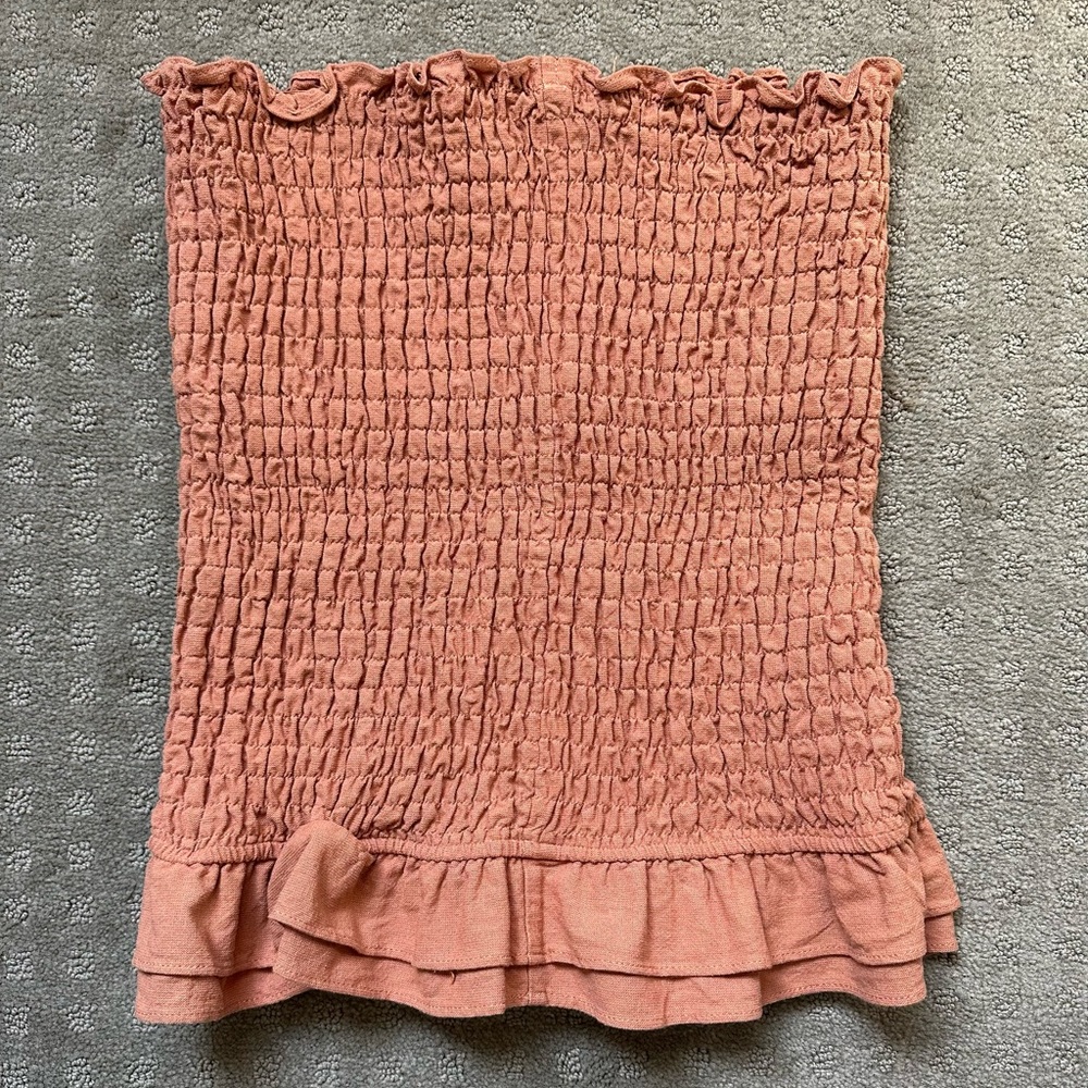 Luca + Grae Rust Ruched Mini Skirt - Size Medium - Picture 3 of 3